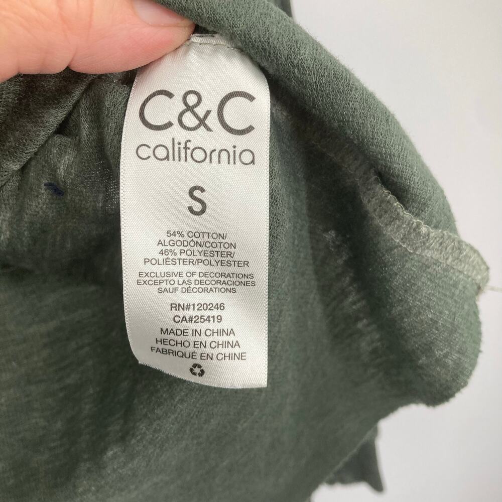 C&C California Kindness is Free Burnout Graphic Green Long Sleeve Women’s Small - Picture 6 of 9
